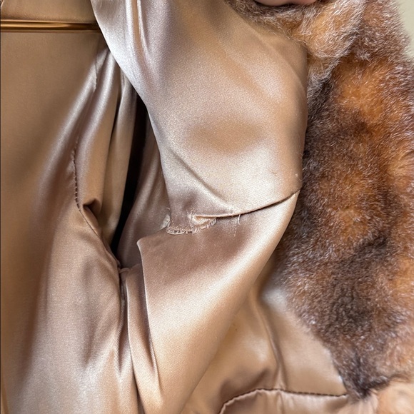 Rabbit Fur Coat Vintage Fur Mob Wife Belted Jacket S/M - Picture 11 of 15